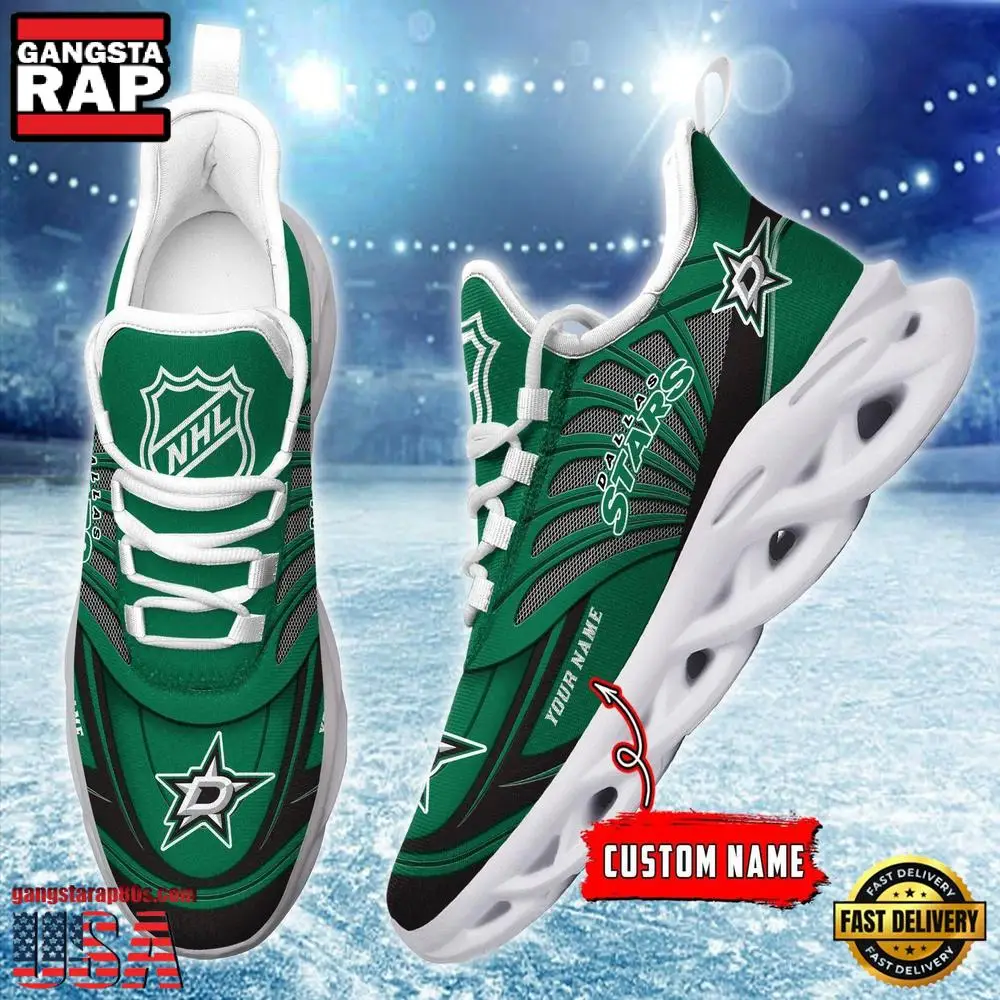 NHL Custom Name Dallas Stars Team Logo Design Max Soul Shoes Running Sneakers