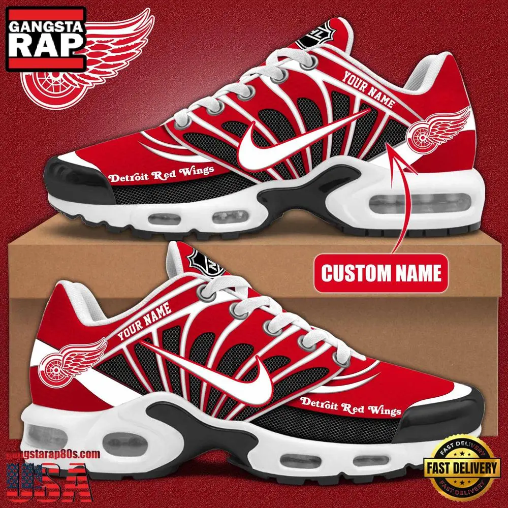 NHL Custom Name Detroit Red Wings New Design Air Max Plus Shoes Running Sneakers