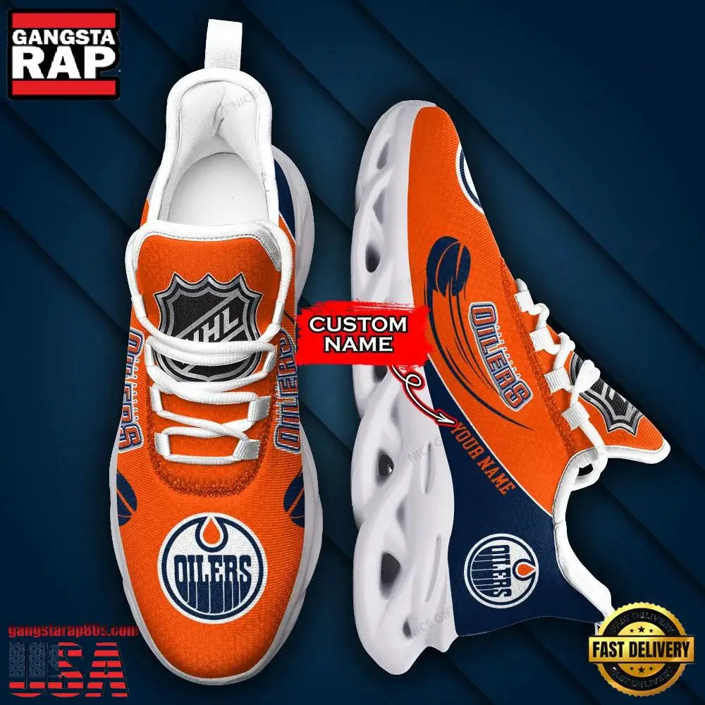 NHL Custom Name Edmonton Oilers Team Sport Max Soul Shoes