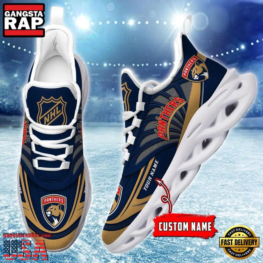 NHL Custom Name Florida Panthers Team Logo Design Max Soul Shoes Running Sneakers NHL Custom Name Florida Panthers Team Logo Design Max Soul Shoes Running Sneakers - Image 1