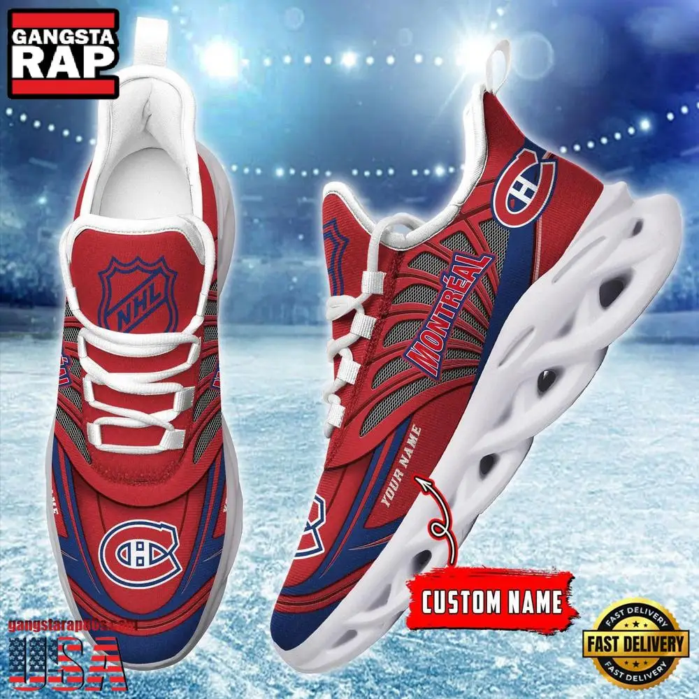 NHL Custom Name Montreal Canadiens Team Logo Design Max Soul Shoes Running Sneakers