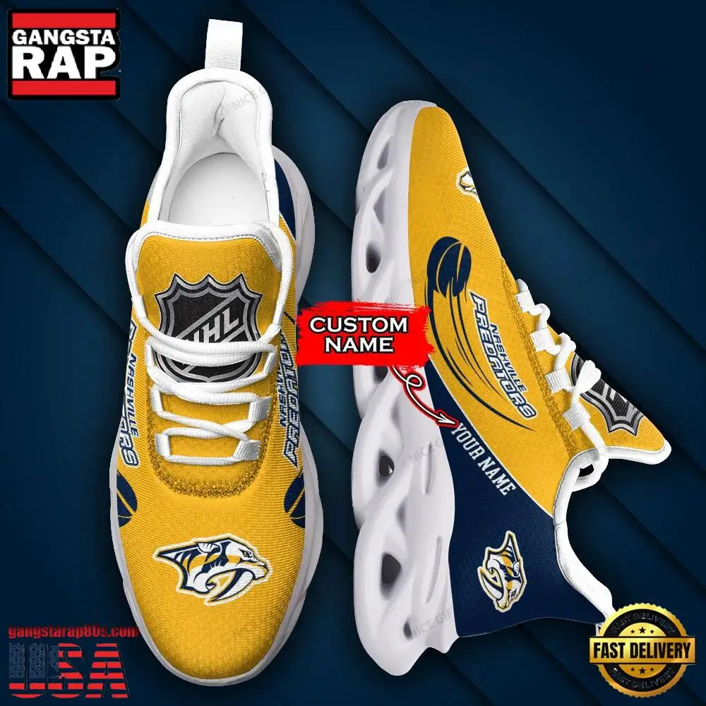 NHL Custom Name Nashville Predators Team Sport Max Soul Shoes