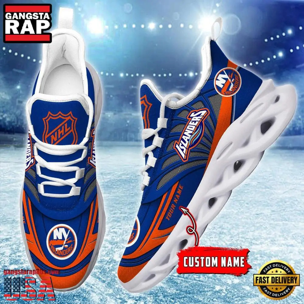 NHL Custom Name New York Islanders Team Logo Design Max Soul Shoes Running Sneakers