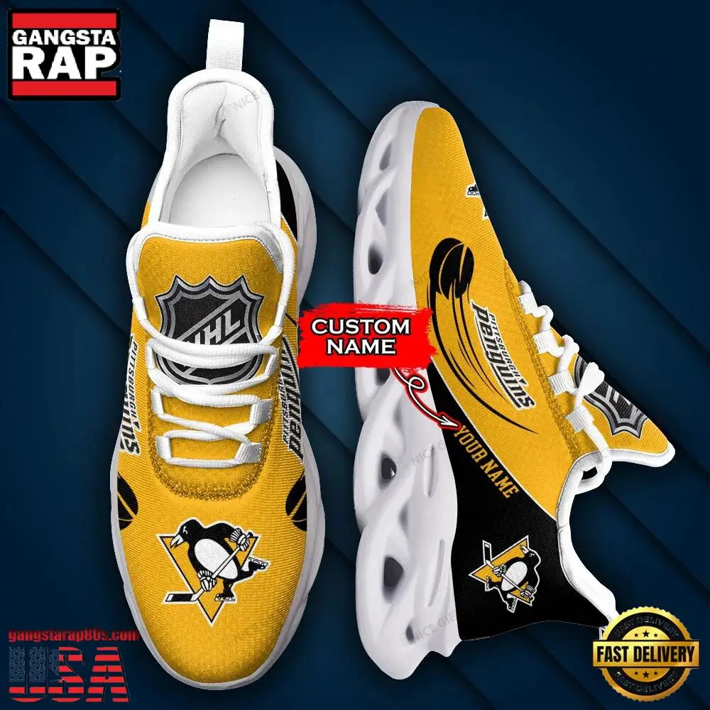 NHL Custom Name Pittsburgh Penguins Team Sport Max Soul Shoes