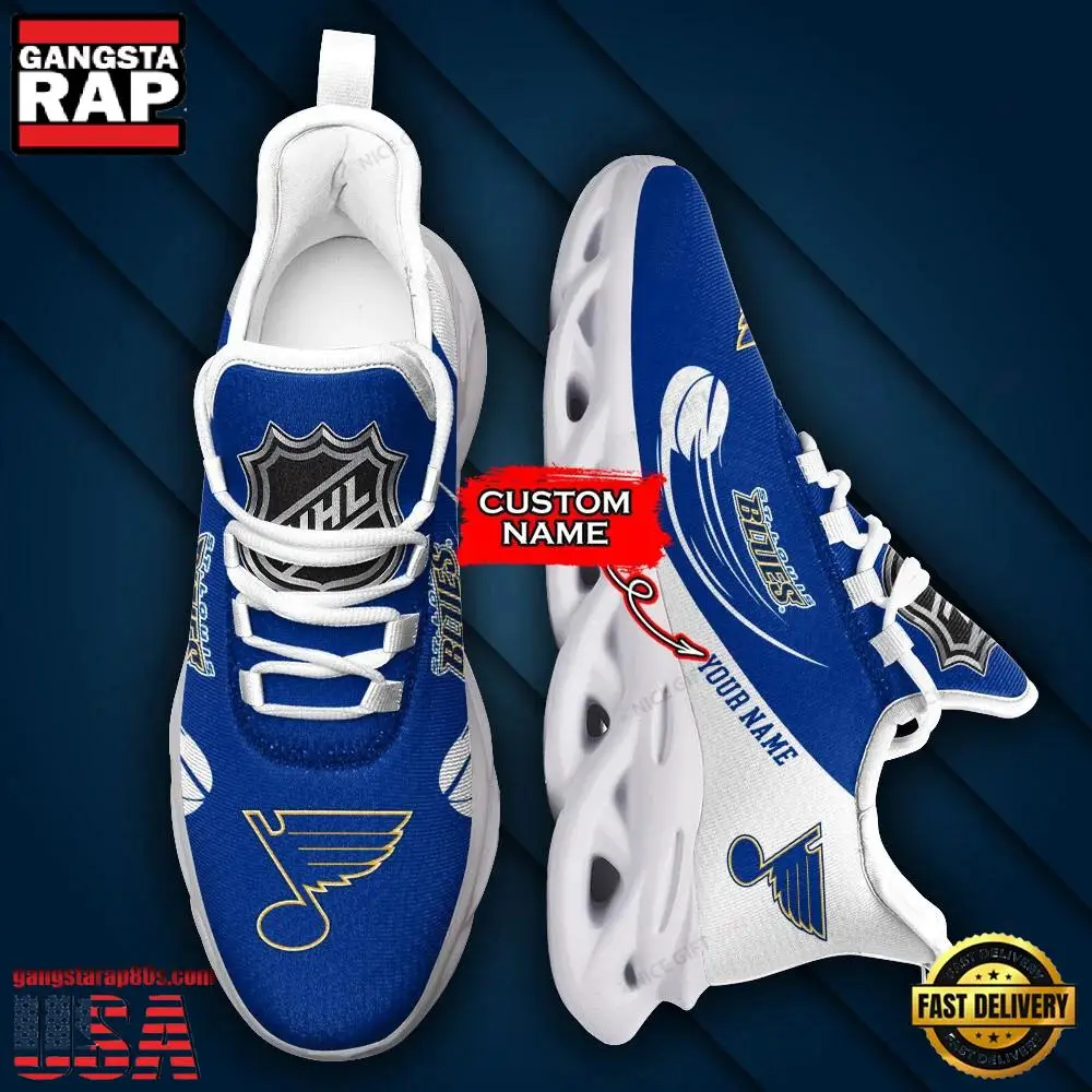 NHL Custom Name St. Louis Blues Team Sport Max Soul Shoes