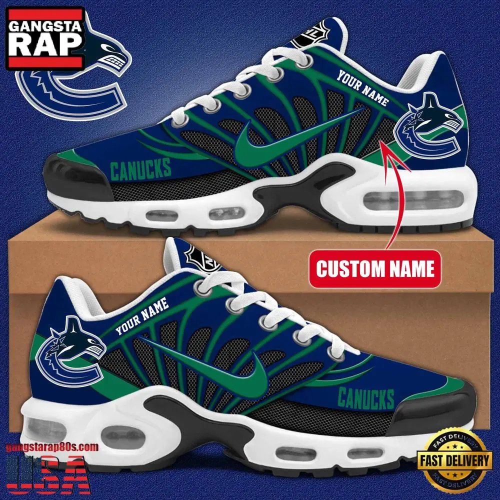 NHL Custom Name Vancouver Canucks New Design Air Max Plus Shoes Running Sneakers
