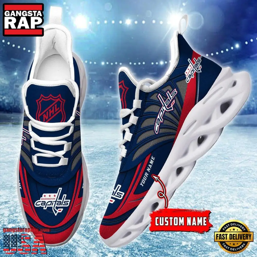 NHL Custom Name Washington Capitals Team Logo Design Max Soul Shoes Running Sneakers