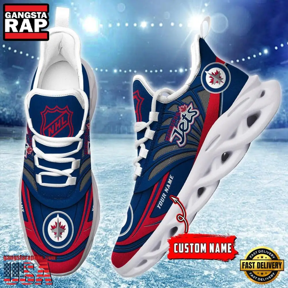 NHL Custom Name Winnipeg Jets Team Logo Design Max Soul Shoes Running Sneakers