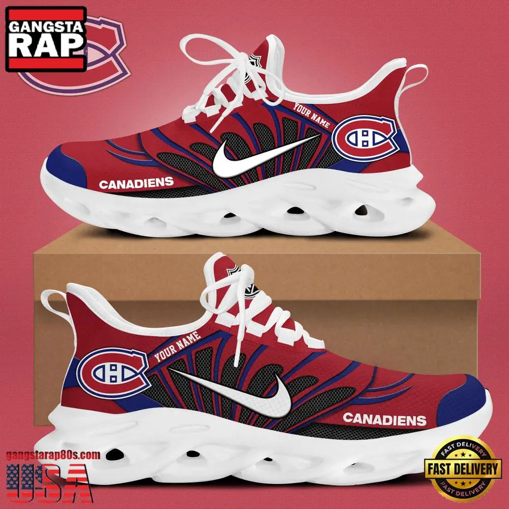 NHL Custom NameMontreal Canadiens New Design 2025 Max Soul Shoes Running Sneakers