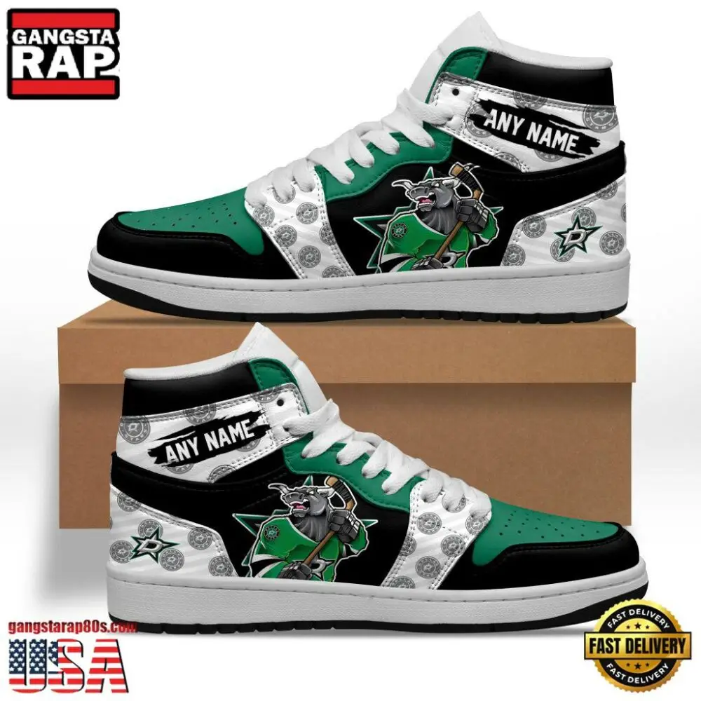 NHL Dallas Stars Team Mascot New Design Custom Name Air Jordan 1 Shoes