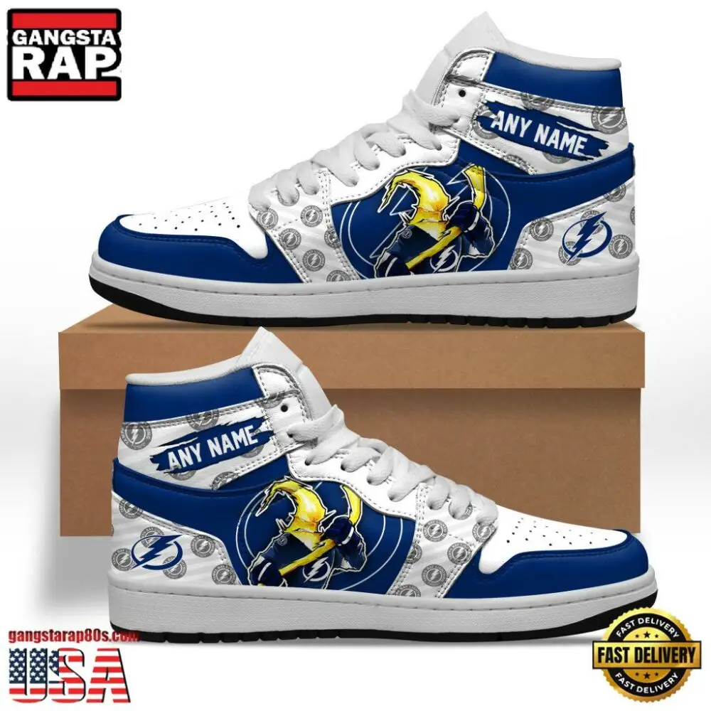 NHL Tampa Bay Lightning Team Mascot New Design Custom Name Air Jordan 1 Shoes