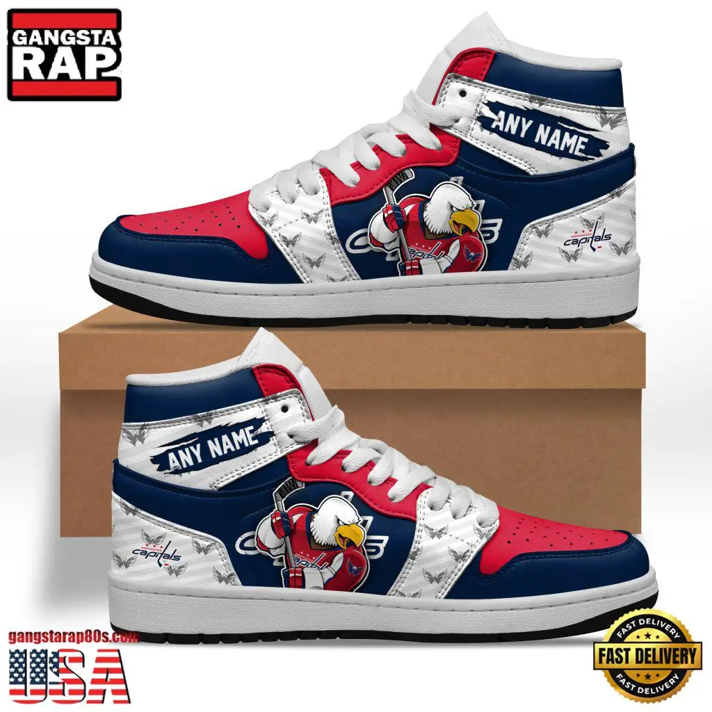 NHL Washington Capitals Team Mascot New Design Custom Name Air Jordan 1 Shoes