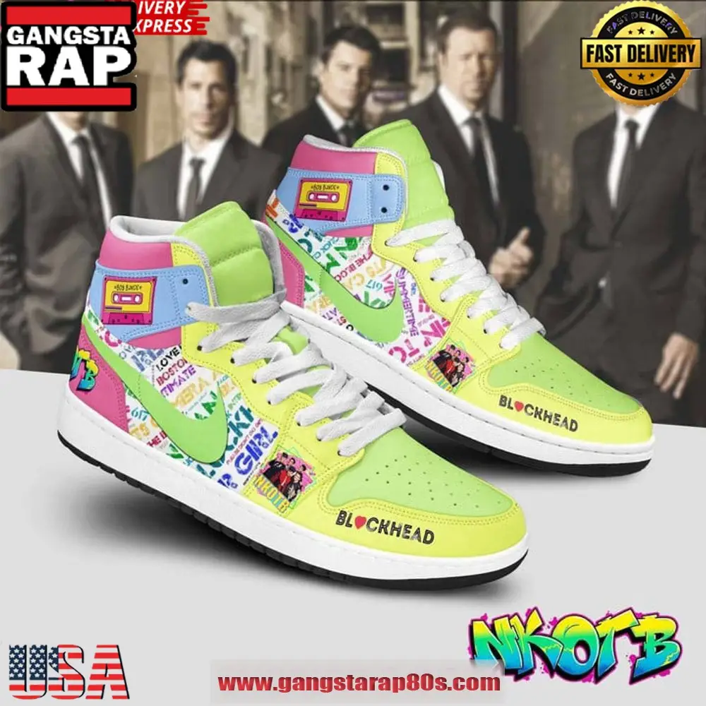 NKOTB Blockhead Limited Edition Air Jordan 1 Running Sneakers