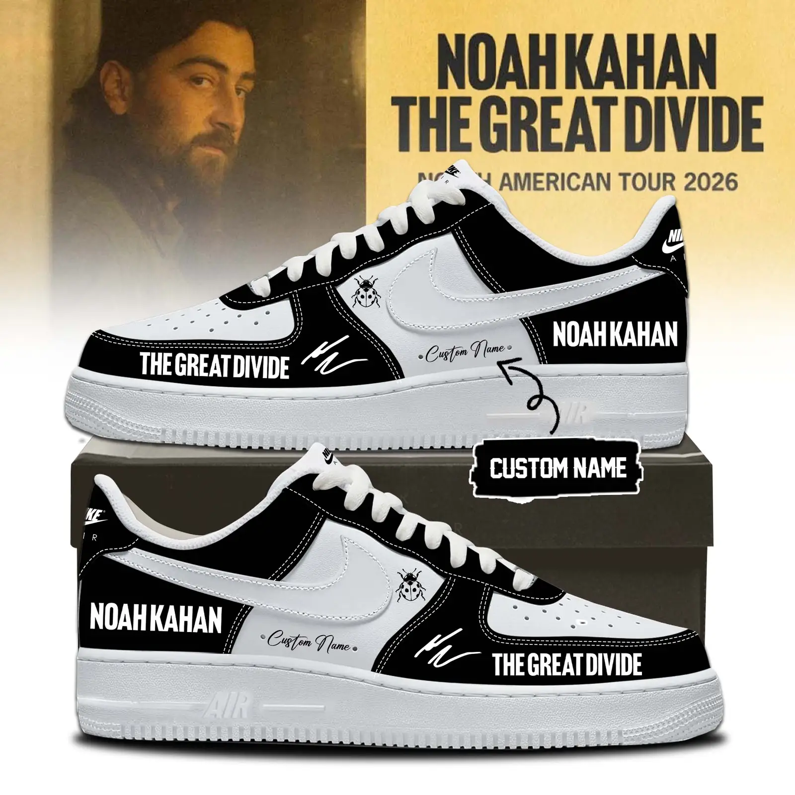 Noah Kahan The Great Divide Tour signed Air Force 1 Shoes 1 | XQ88