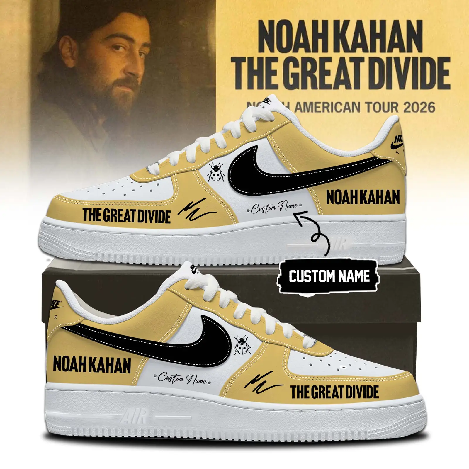 Noah Kahan The Great Divide Tour signed Air Force 1 Shoes 1 | YN80