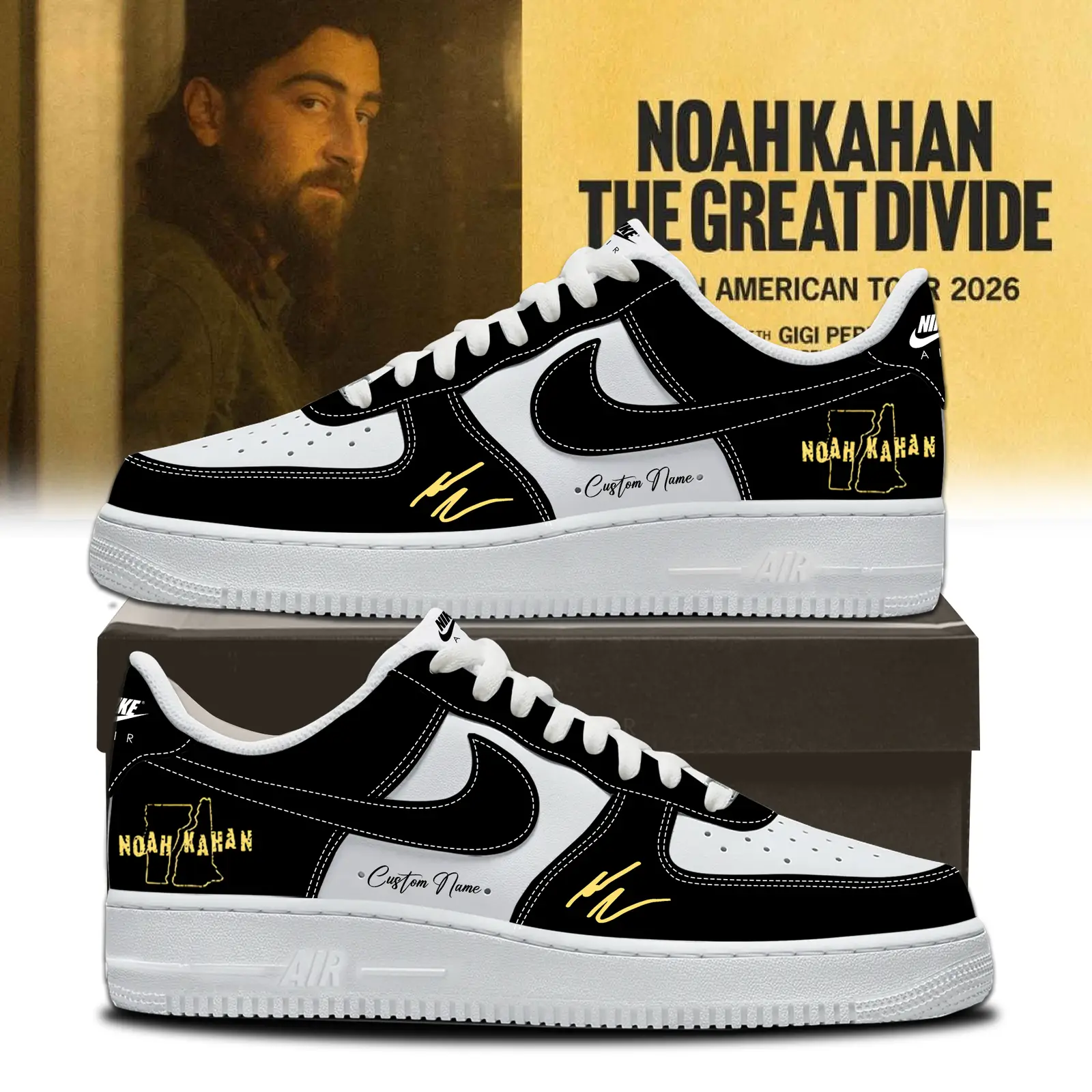 Noah Kahan The Great Divide Tour signed Air Force 1 Shoes 4 | ZX99