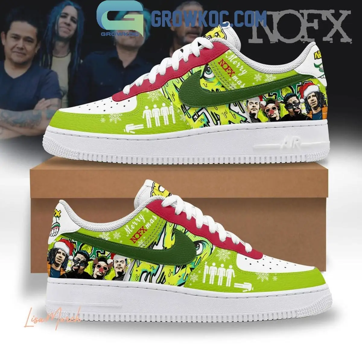 NOFX Merry Christmas NOFXmas And Happy New Years Air Force 1 Shoes