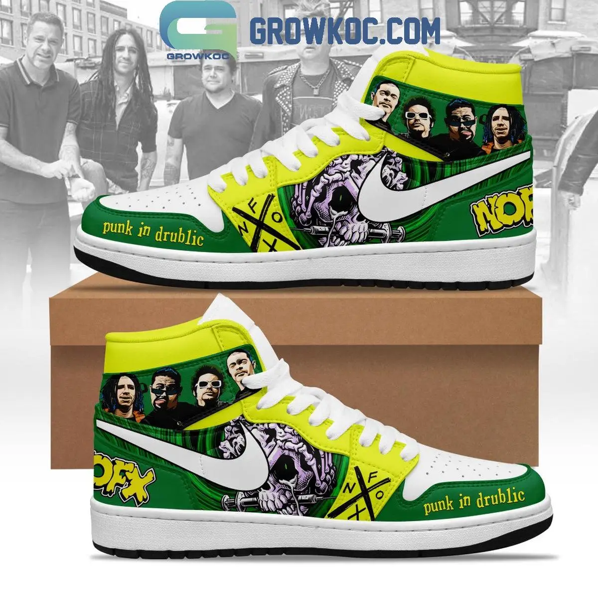 NOFX Punk Band In Drublic Air Jordan 1 Shoes