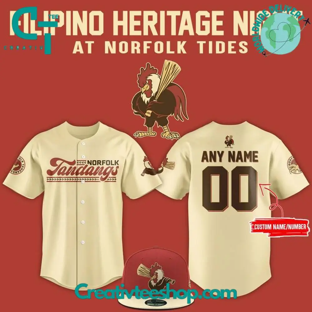 Norfolk Tandangs Filipino Heritage Night Personalized Baseball Jersey