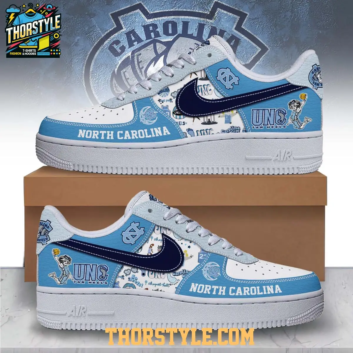 North Carolina Tar Heels University Freedom 2025 Personalized Air Force 1 Shoes