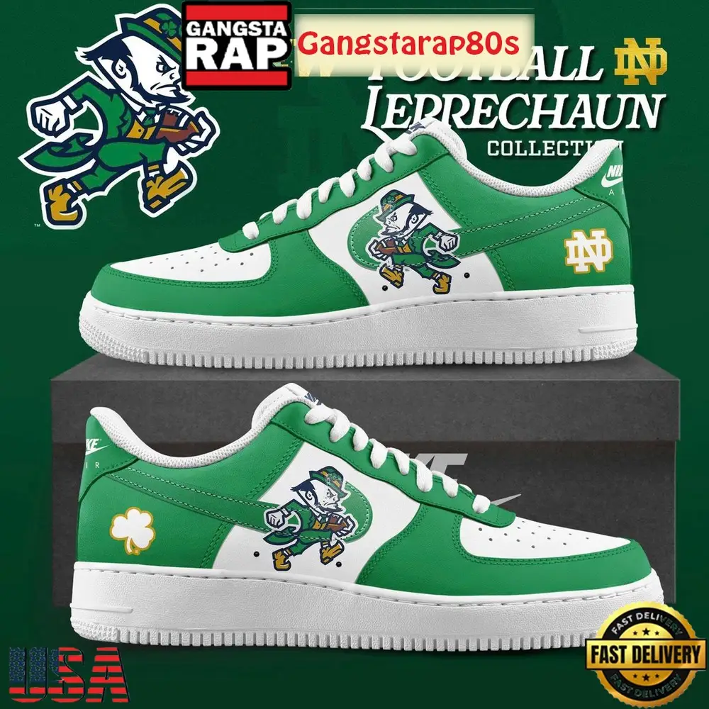 Notre Dame Fighting Irish Leprechaun New Logo 2025 Air Force 1 Sneakers Shoes