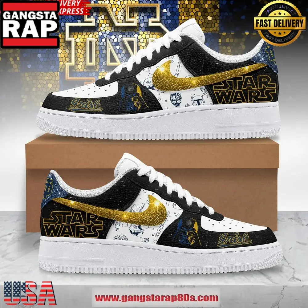 Notre Dame Fighting Irish x Star Wars Limited Air Force 1 Sneakers Shoes Notre Dame Fighting Irish x Star Wars Limited Air Force 1 Sneakers Shoes - Image 1