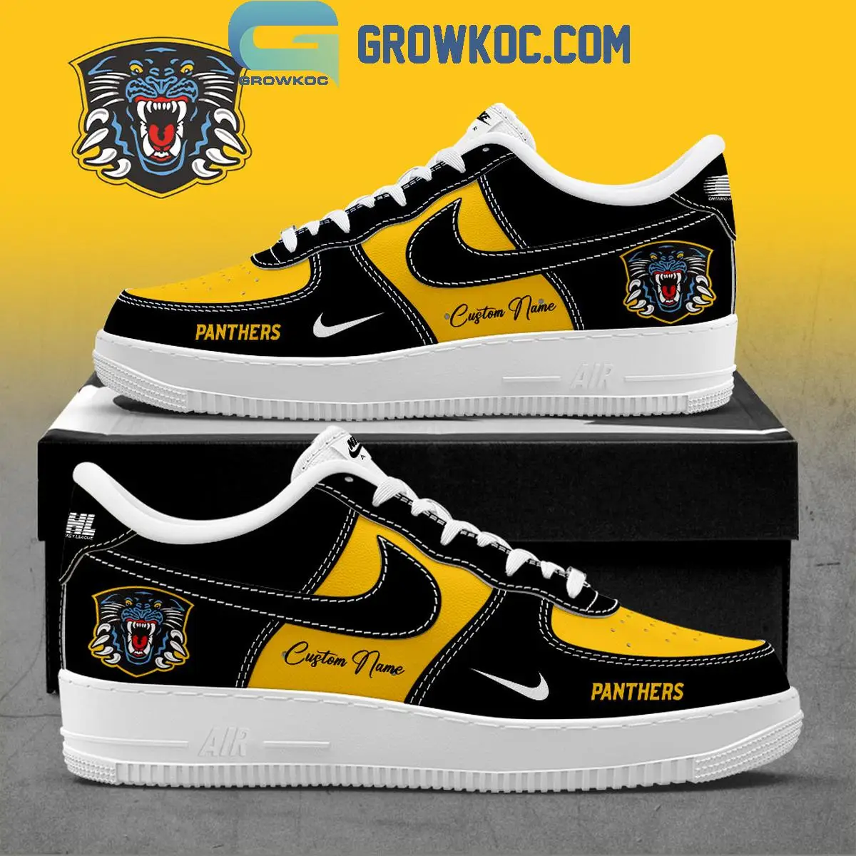 Nottingham Panthers Hockey Custom Air Force 1 Shoes