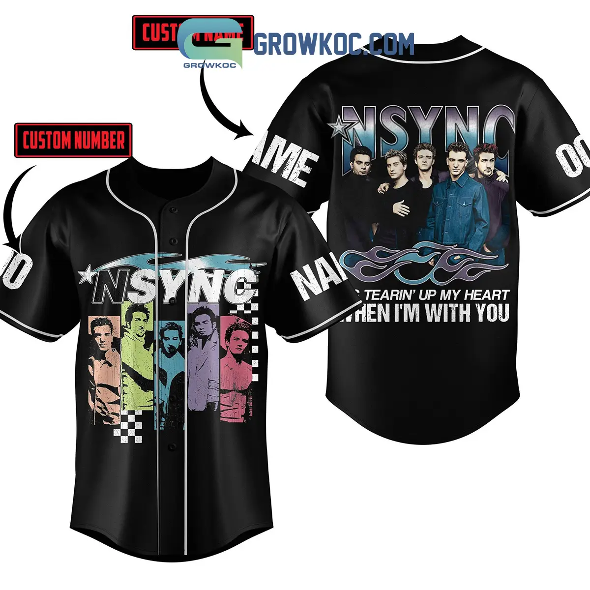 NSYNC It's Tearin' Up My Heart When I'm With You Personalized Baseball Jersey