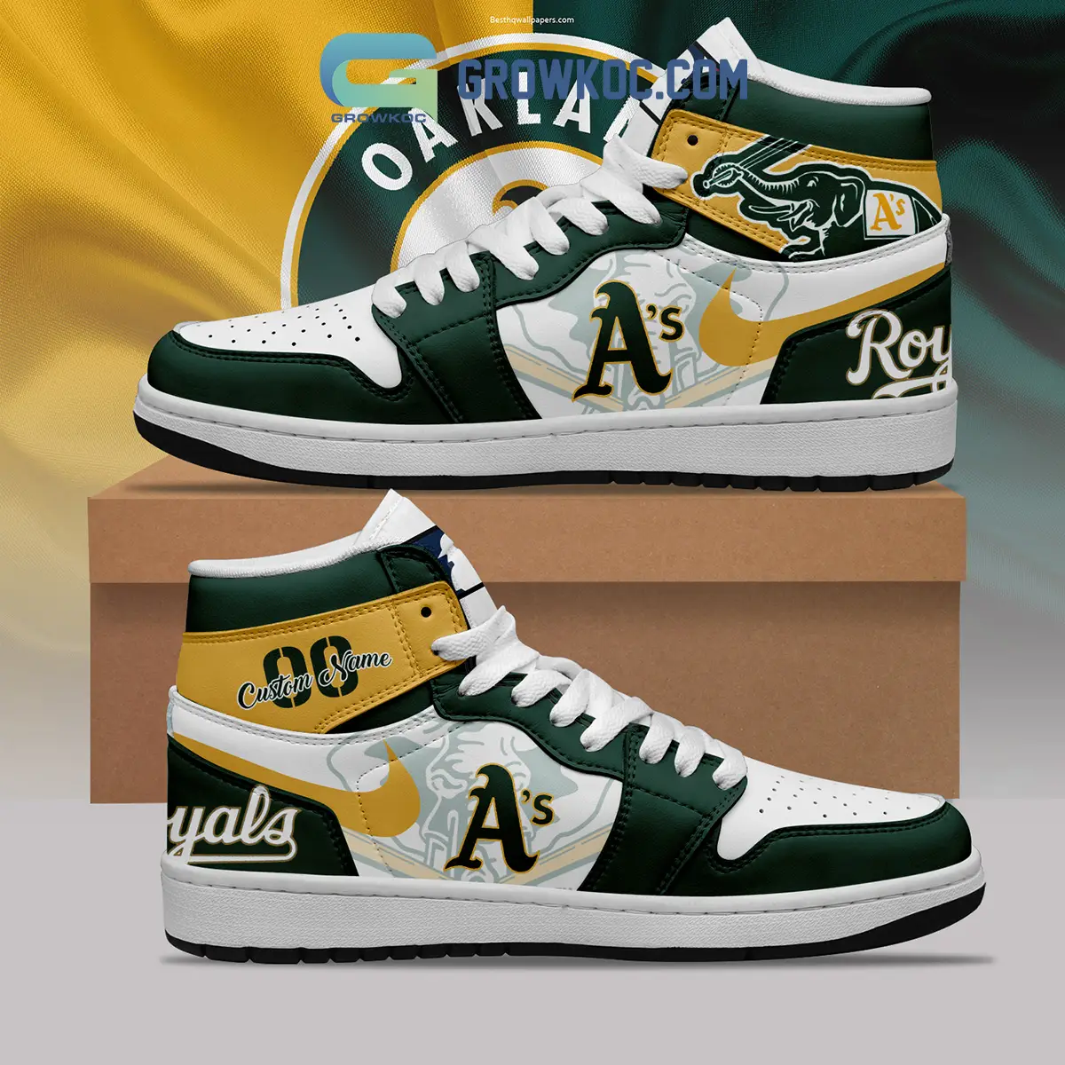 Oakland Athletics MLB Personalized Air Jordan 1 Shoes