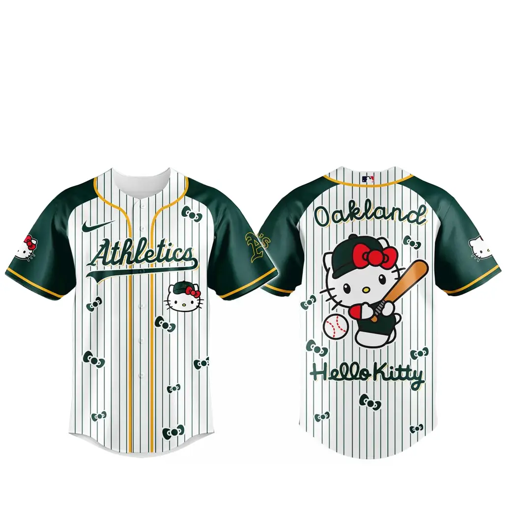 Oakland Athletics x Hello Kitty 2026 And Sanrio World Baseball Jersey - Tazila