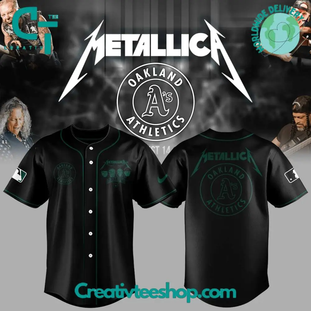 Oakland Athletics X Metallica Special Black Baseball Jersey