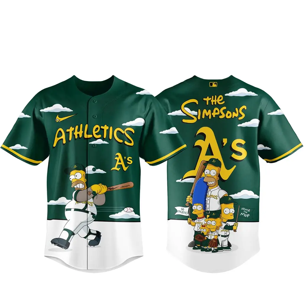 Oakland Athletics x The Simpsons 2026 Major Gameday Baseball Jersey - Tazila