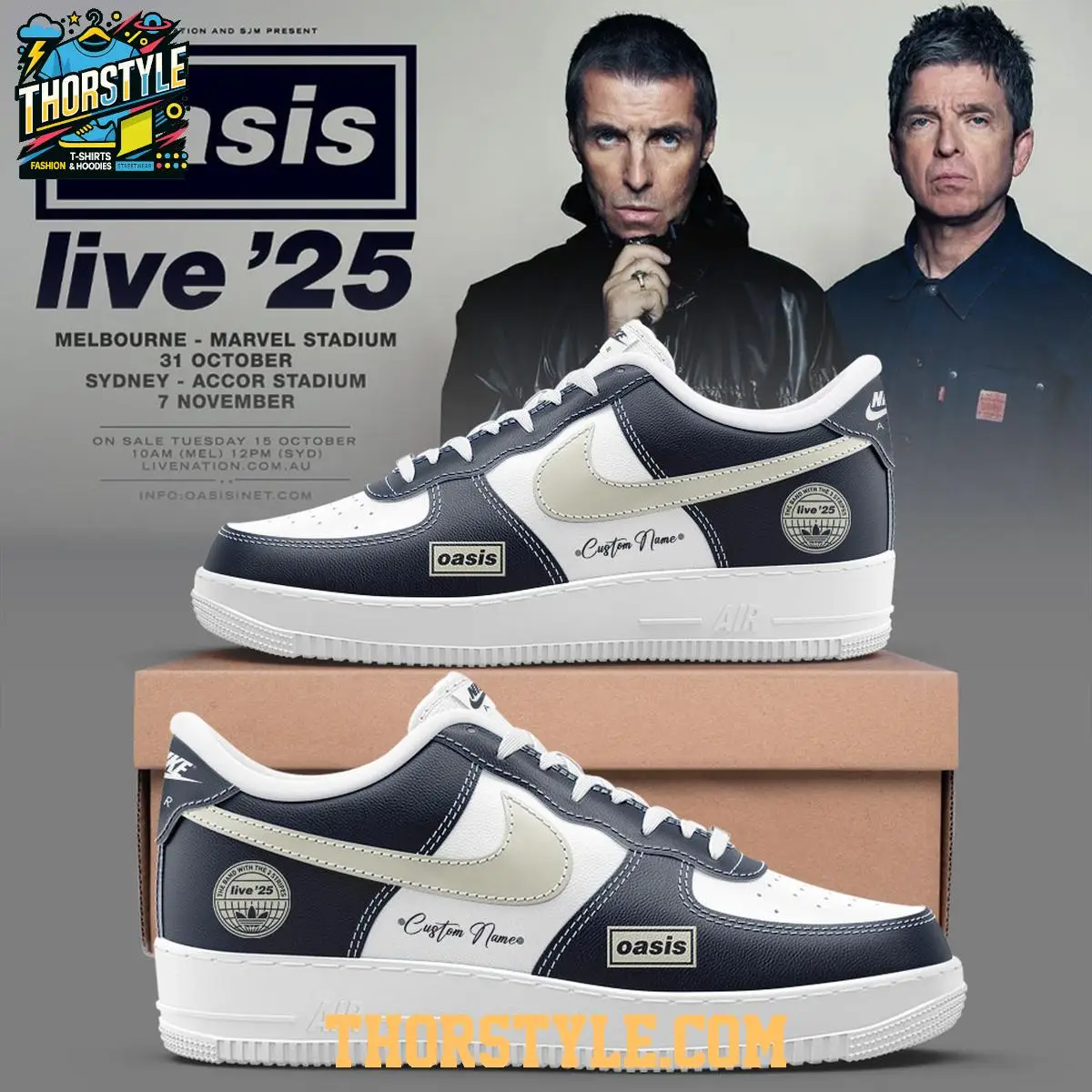Oasis Live '25 Tour Firebird 2025 Memories Personalized Air Force 1 Shoes