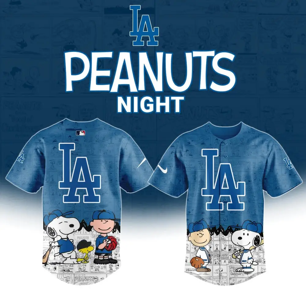 Official La Peanuts Night Jersey – Snoopy & Friends Baseball Shirt