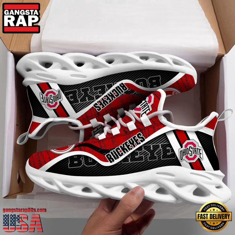 Ohio State Buckeyes NCAA Clunky New Design Max Soul Shoes, Running Sneakers Ohio State Buckeyes NCAA Clunky New Design Max Soul Shoes, Running Sneakers - Image 1