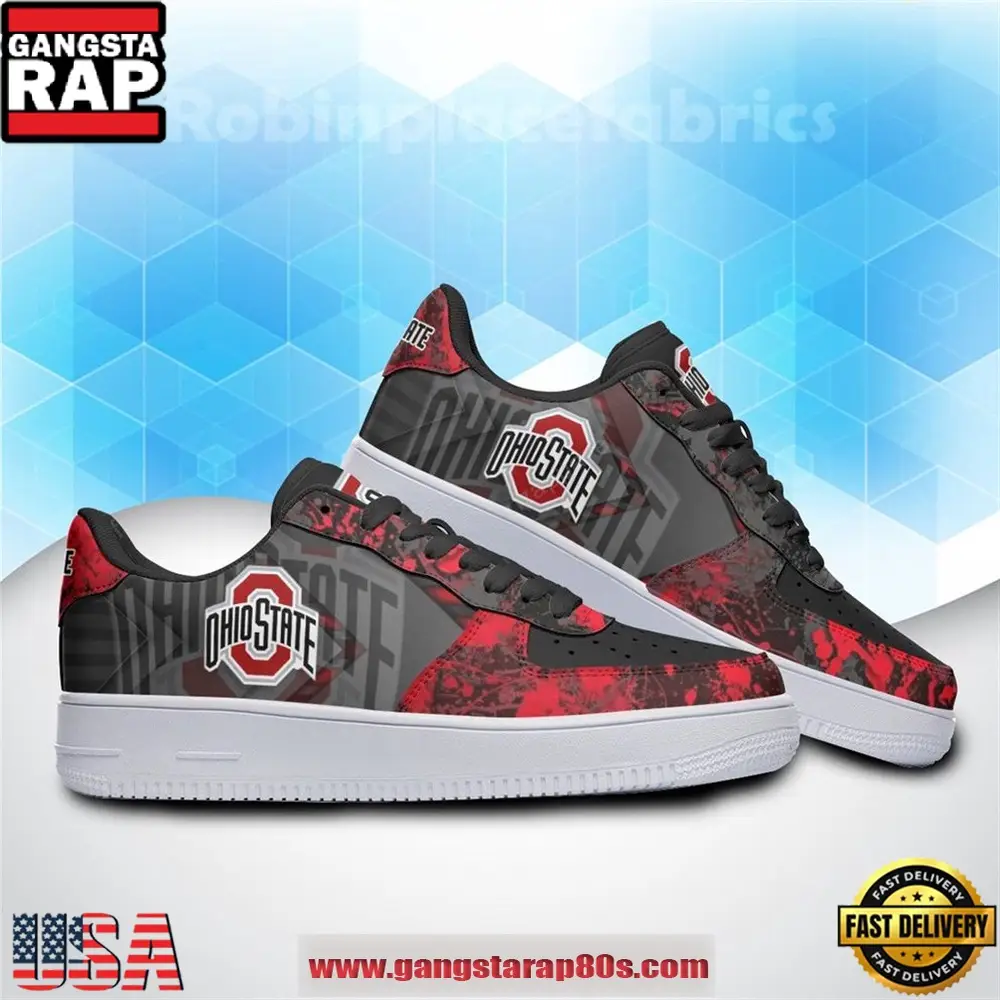 Ohio State Buckeyes Team AF 1 Running Sneakers Shoes Ohio State Buckeyes Team AF 1 Running Sneakers Shoes - Image 1