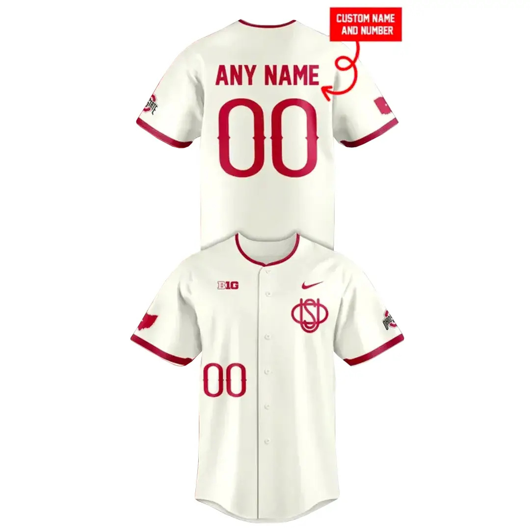 Ohio State Buckeyes Throwback Uniform 2026 Custom Name and Number Baseball Jersey - Tazila
