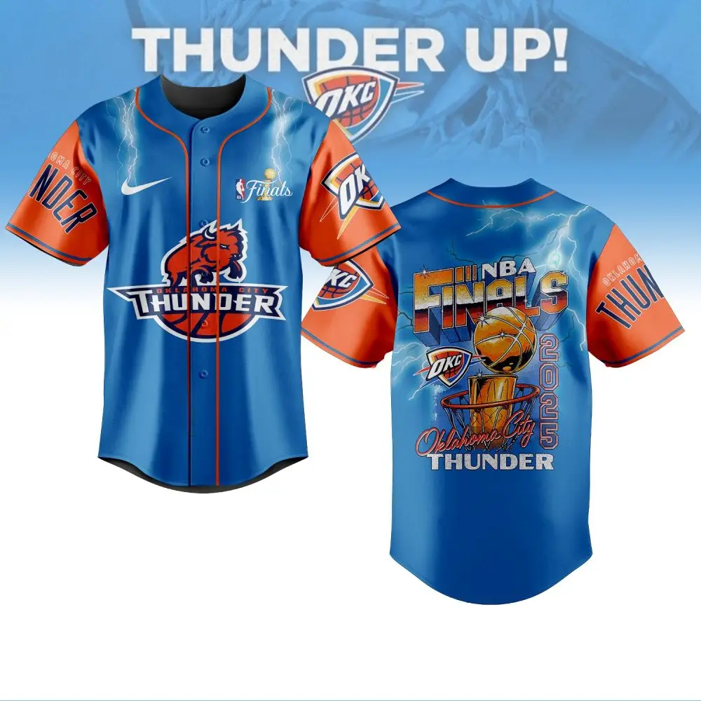Oklahoma City Thunder Finals Jersey – Lightning Design , 2025 Edition , Official Nba Gear