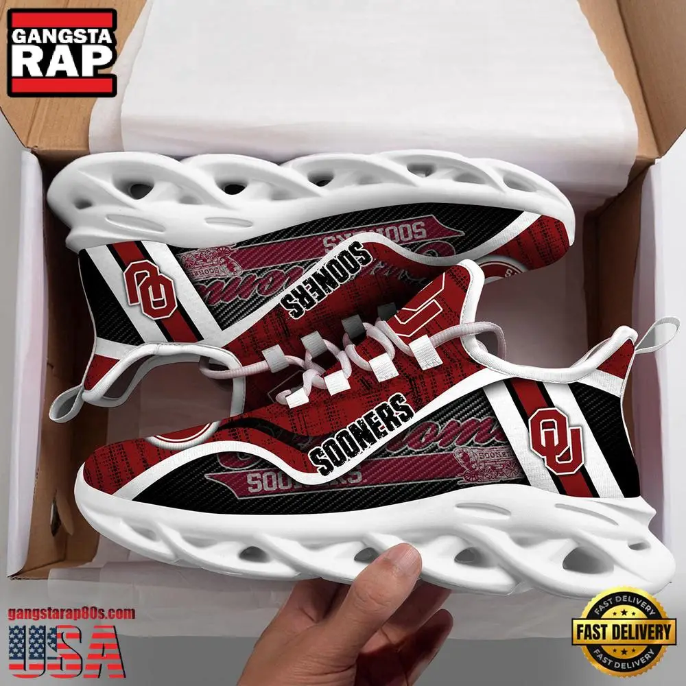 Oklahoma Sooners NCAA Clunky New Design Max Soul Shoes, Running Sneakers