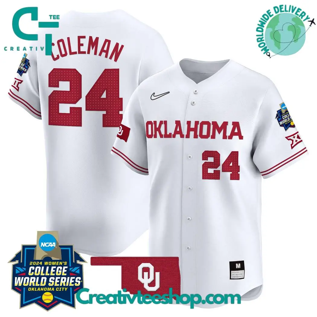Oklahoma Sooners Womens College World Series Champions White Baseball Jersey