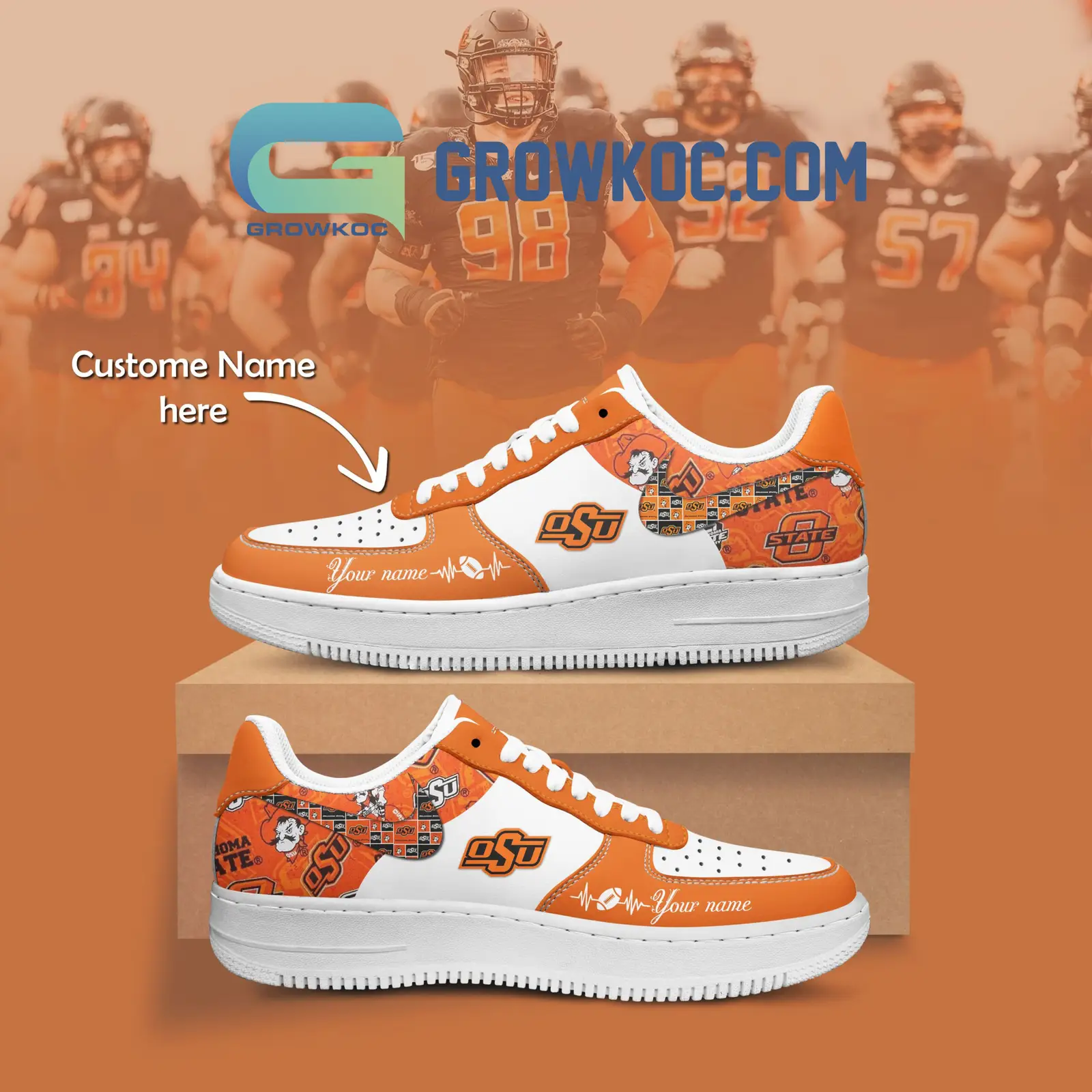 Oklahoma State Cowboys Personalized Air Force 1 Shoes
