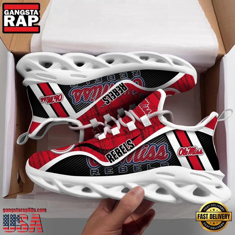 Ole Miss Rebels NCAA Clunky New Design Max Soul Shoes, Running Sneakers