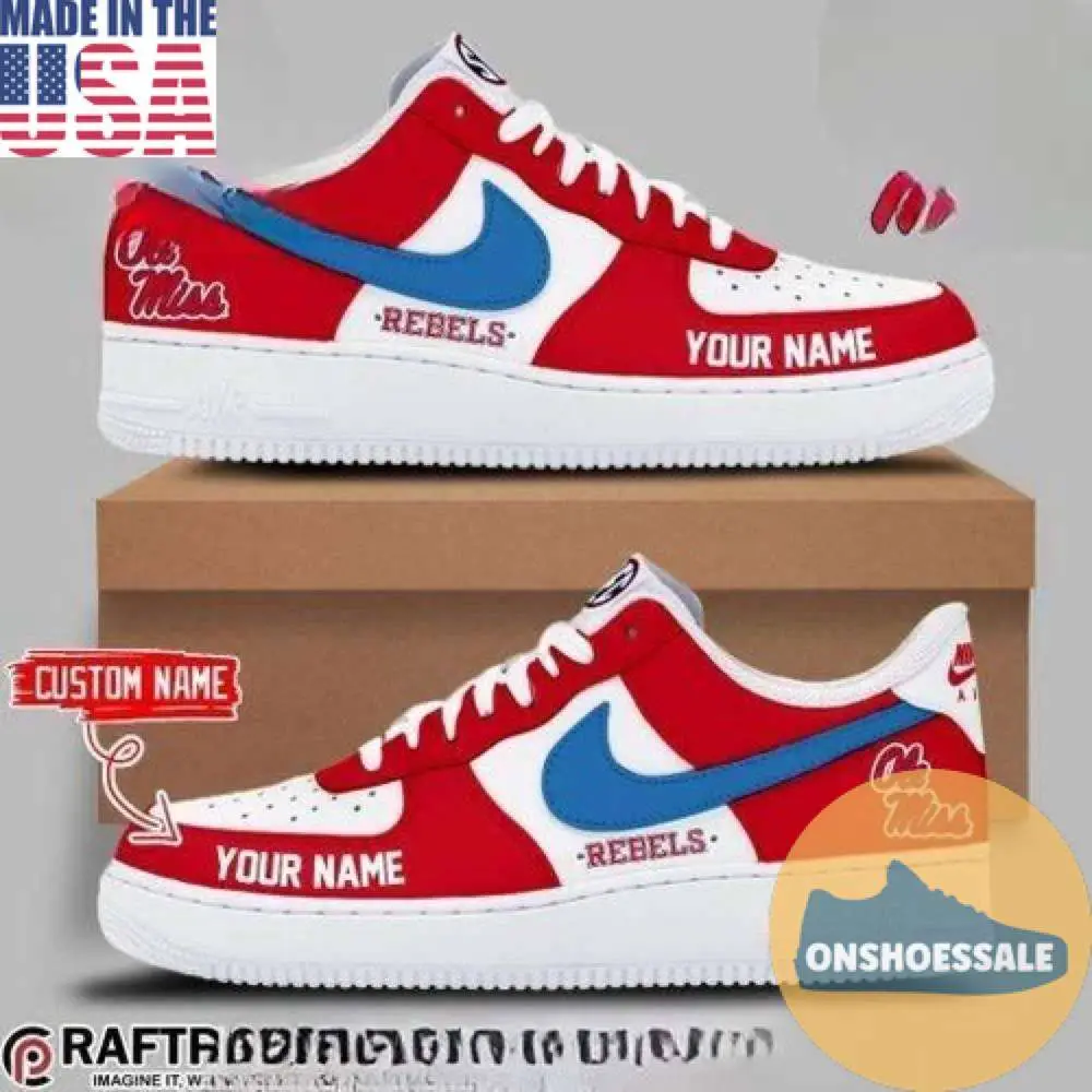 Ole Miss Rebels NCAA Football Personalized Air Force 1, Gift For Fans - Best Gift Shoes