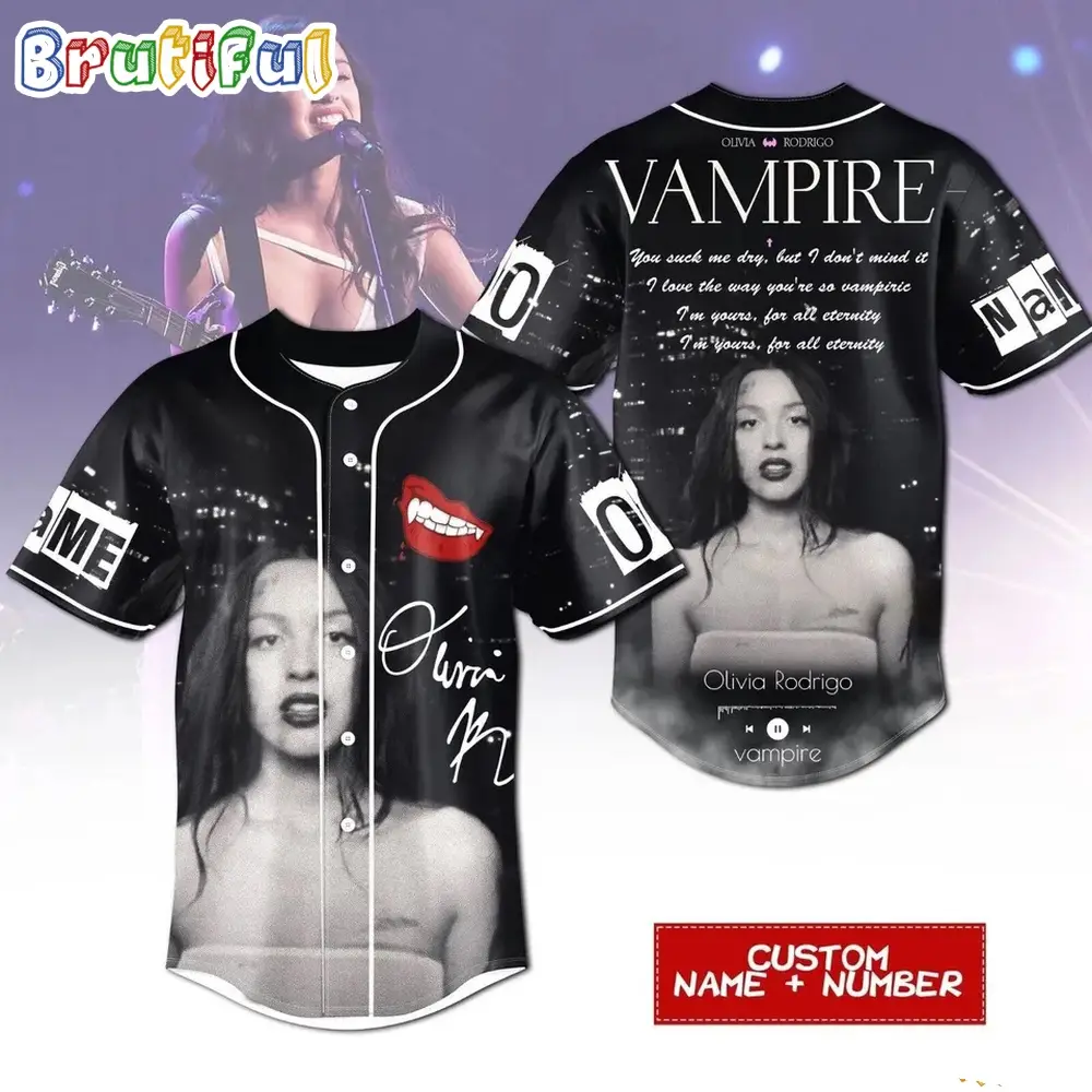 Olivia Rodrigo Guts Tour 2024 Graphics Music Design Baseball Jersey