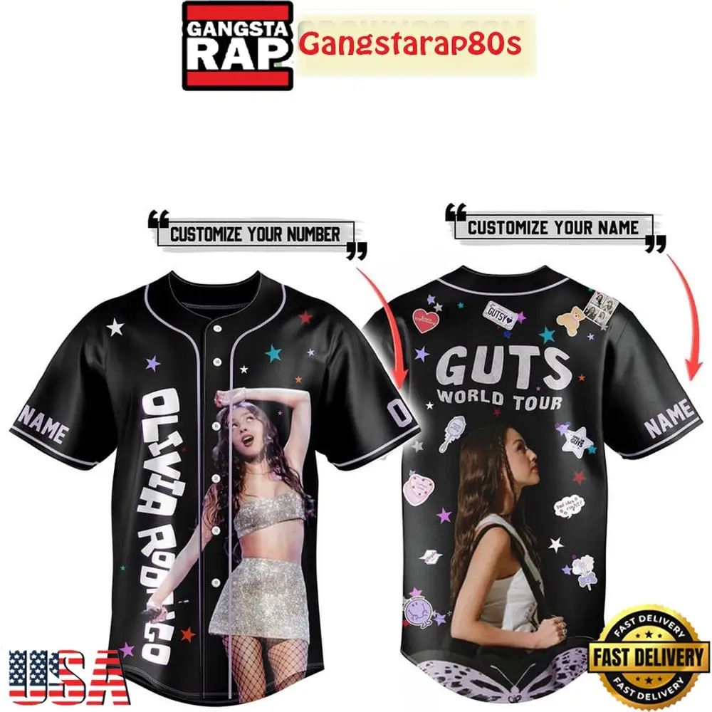 Olivia Rodrigo Guts World Tour Small Girl Custom Baseball Jersey Shirt
