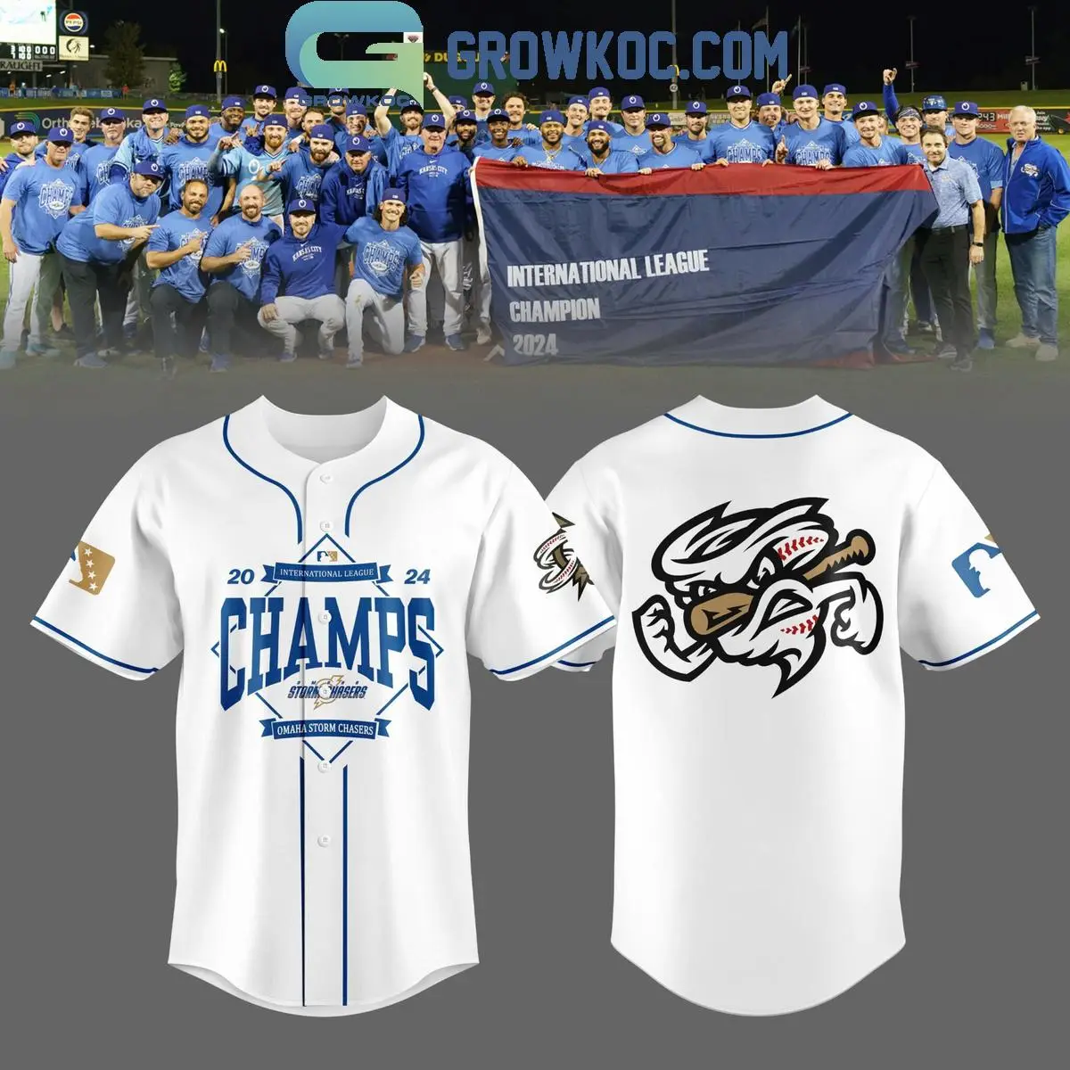 Omaha Storm Chasers 2024 International Leagues Champions Baseball Jersey