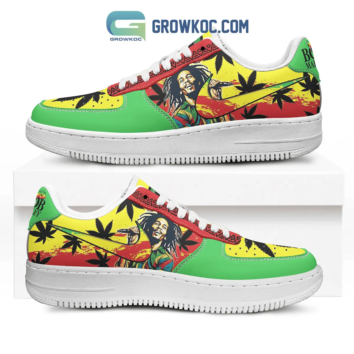 One Love One Life Bob Marley Fan Air Force 1 Shoes One Love One Life Bob Marley Fan Air Force 1 Shoes - Image 1