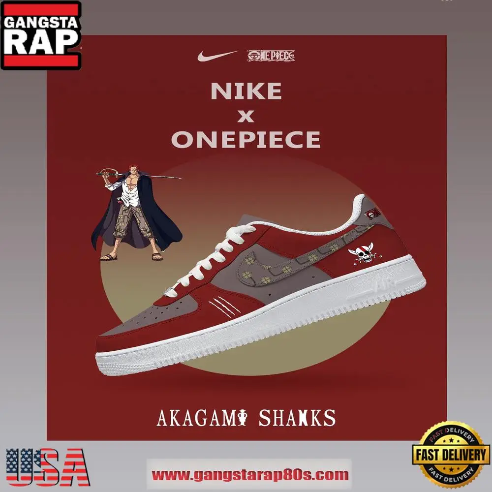 One Piece Akagami Shanks Nike Air Force 1 Sneakers Fan Shoes