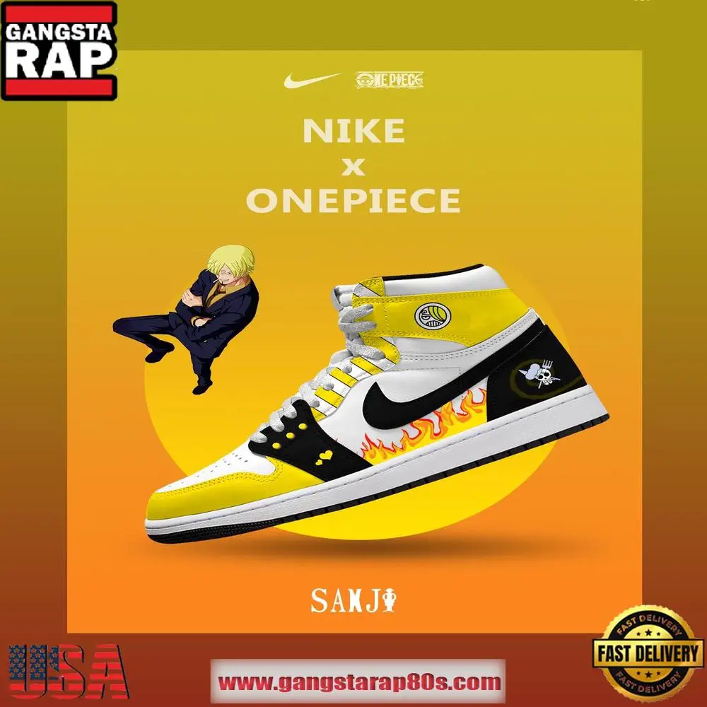 One Piece Black Leg Sanji Air Jordan 1 High-Top Sneakers