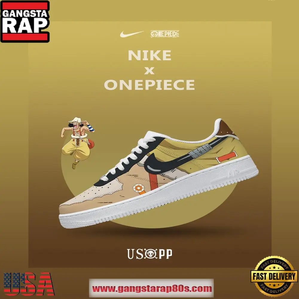 One Piece God Usopp V.3 Nike Air Force 1 Sneakers Fan Shoes One Piece God Usopp V.3 Nike Air Force 1 Sneakers Fan Shoes - Image 1